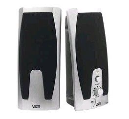 CAIXA SOM ( 2W RMS) (PRETO/PRATA) (USB) (MARCA: VINIK)